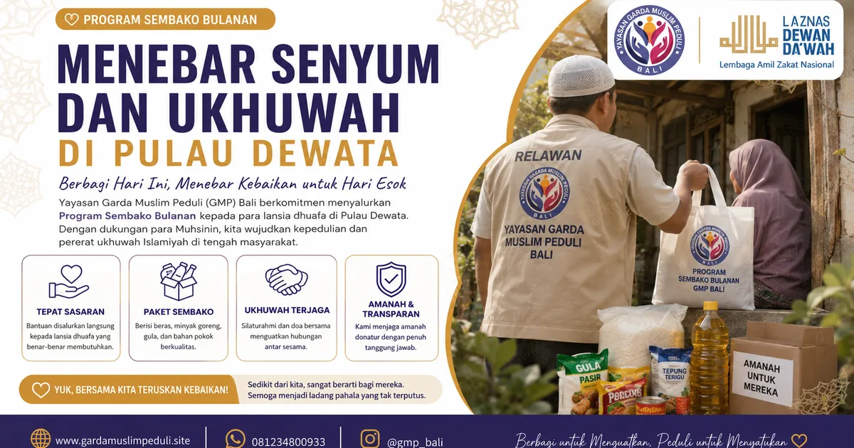 Penyaluran Program Sembako Bulanan Juli 2026 — Menebar Senyum dan Ukhuwah pada masyarakat yang membutuhkan, Dhuafa, dan Disabilitas